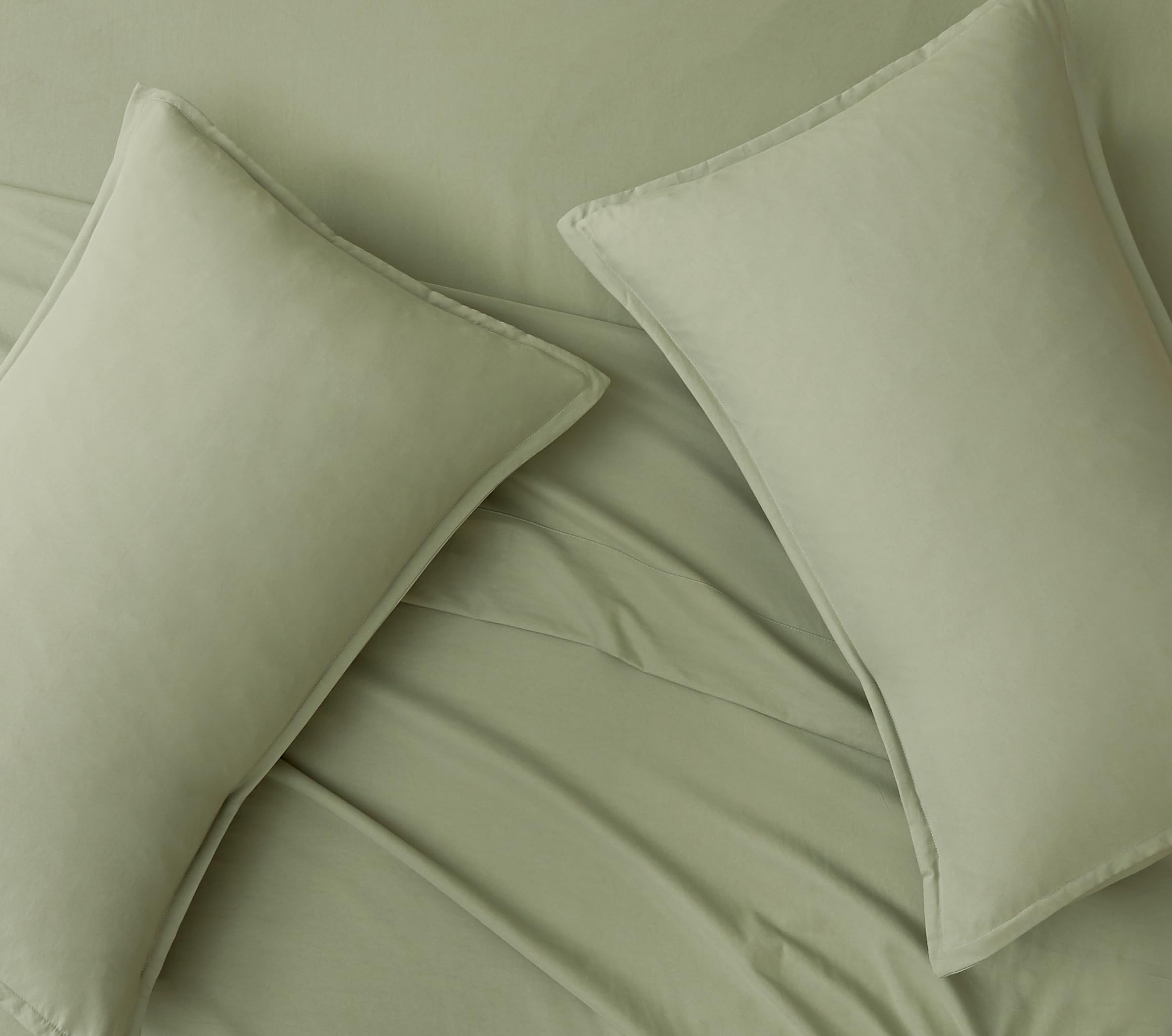 Vintage Washed Microfibre Standard Pillowcases - Twin-Pack - Eucalypt