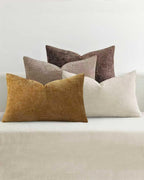 Chenille Grid Cushion Covers - Pack of 4 - Warm Brown, 30cm x 50cm