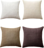 Linen-Look Cushion Covers - Pack of 4 - Earthy Neutrals, 45cm x 45cm