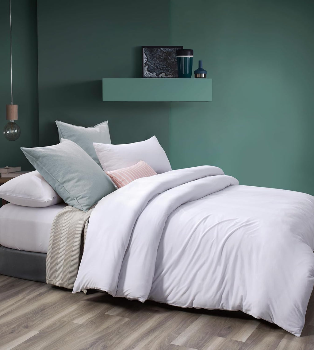 Jersey Cotton Quilt Cover Set - White