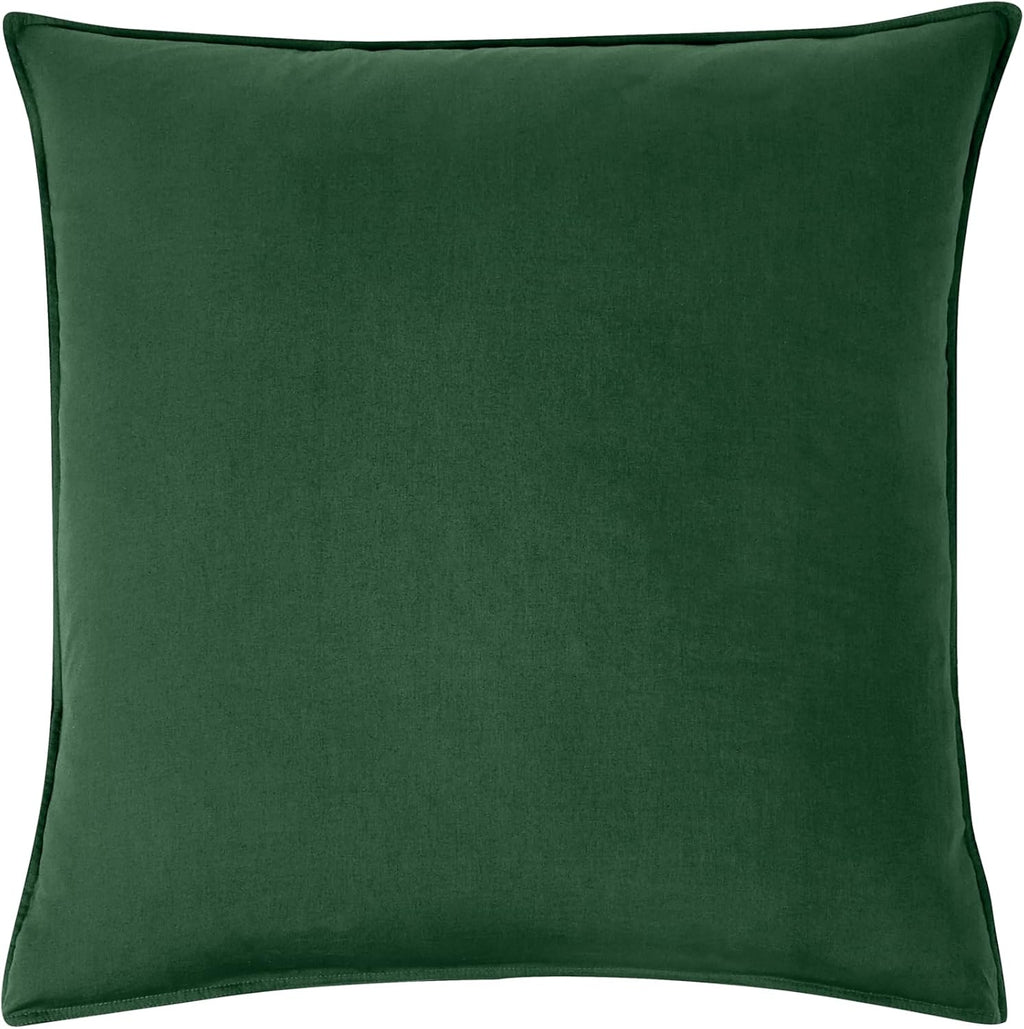 Vintage Washed Cotton European Pillowcases - Forest Green
