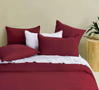 Vintage Washed Microfibre Standard Pillowcases - Twin-Pack - Burgundy