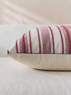 Heritage Linear Woven Cushion Covers - Twin-Pack - Burgundy, 30cm x 50cm