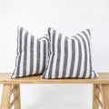2-Pack Yarn-Dyed Linen-Cotton Cushion Covers - Navy - 45x45cm