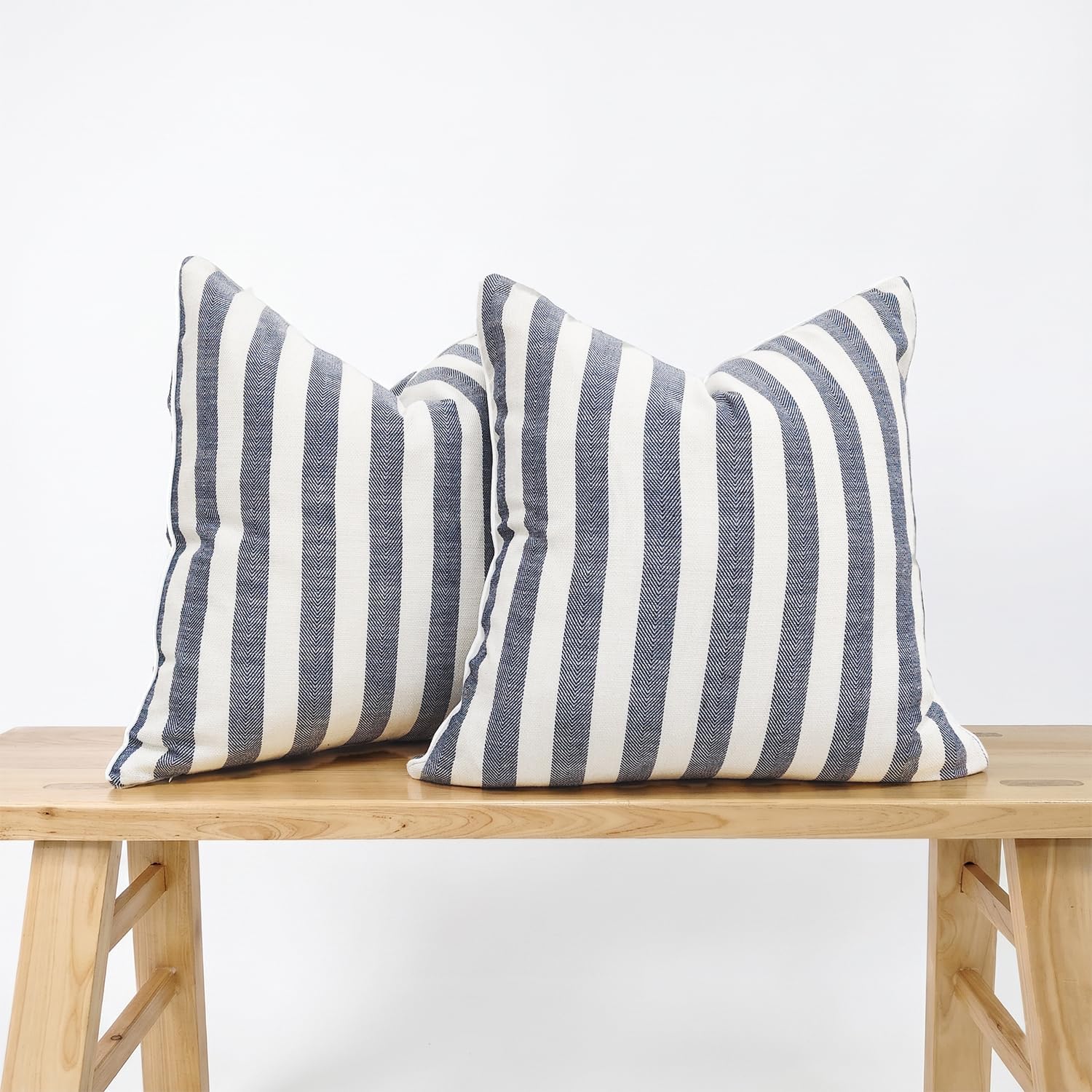 2-Pack Yarn-Dyed Linen-Cotton Cushion Covers - Navy - 45x45cm