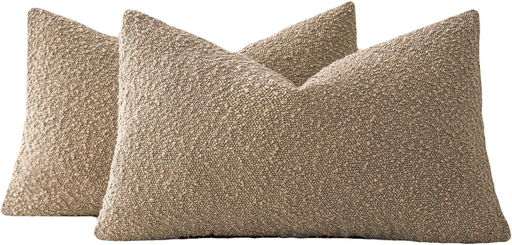 Bouclé Cushion Covers - Twin-Pack - Camel - 30cm x 50cm