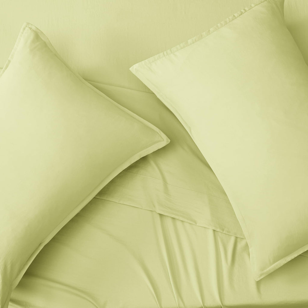 Vintage Washed Microfibre Standard Pillowcases - Twin-Pack - Lemon