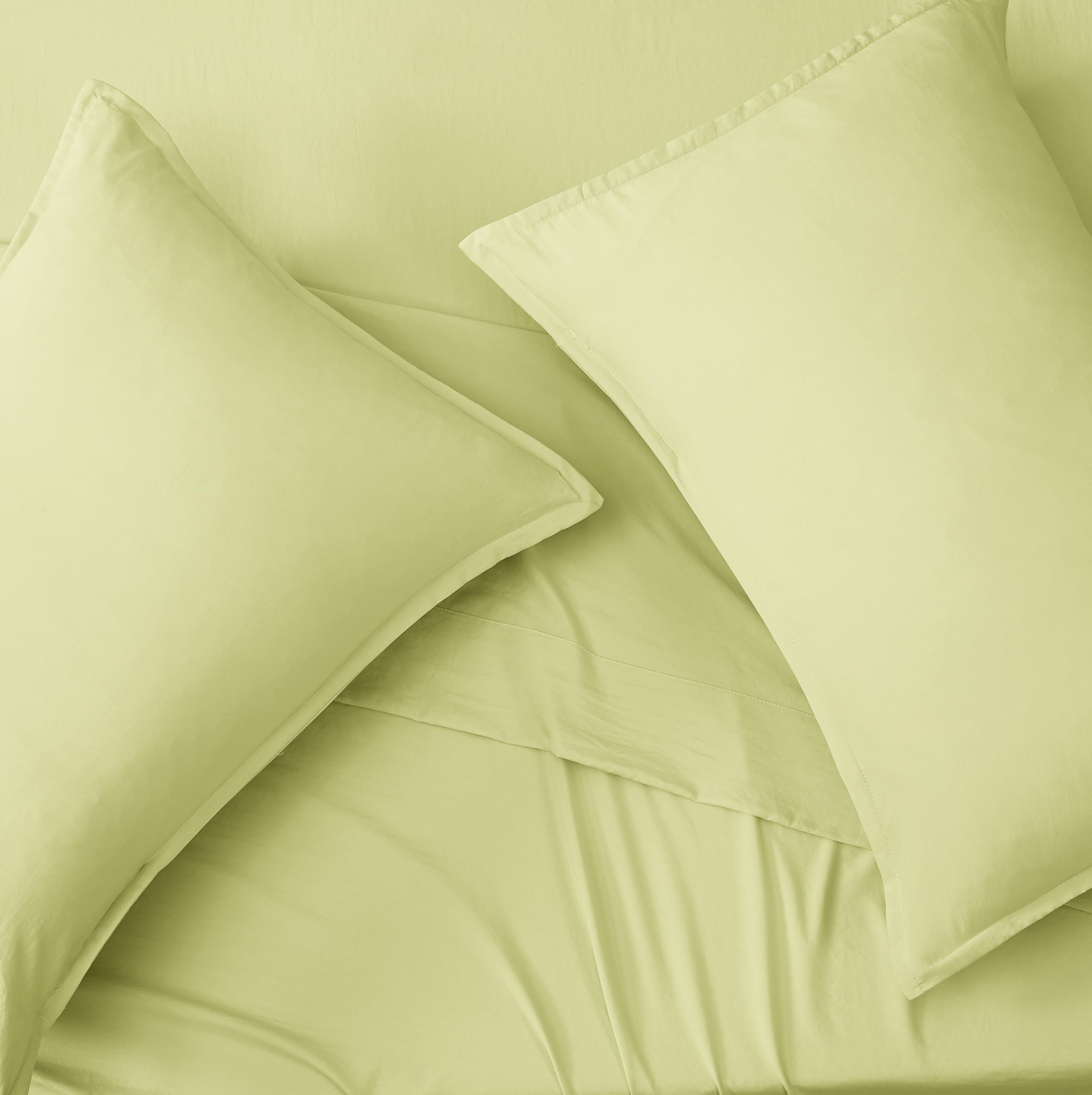Vintage Washed Microfibre Standard Pillowcases - Twin-Pack - Lemon
