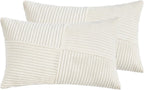 Corduroy Windmill-Inspired Cushion Covers - Twin-Pack - Snow - 30cm x 50cm