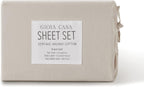 Vintage Washed Cotton Sheet Set with Matching Pillowcases - Natural