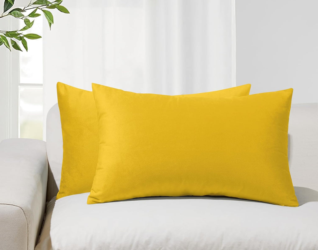 Velvet Cushion Covers - Twin-Pack - Yellow