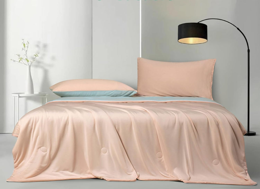 Ice Cooling Reversible Comforter/Blanket/Quilt - Orange and Blue