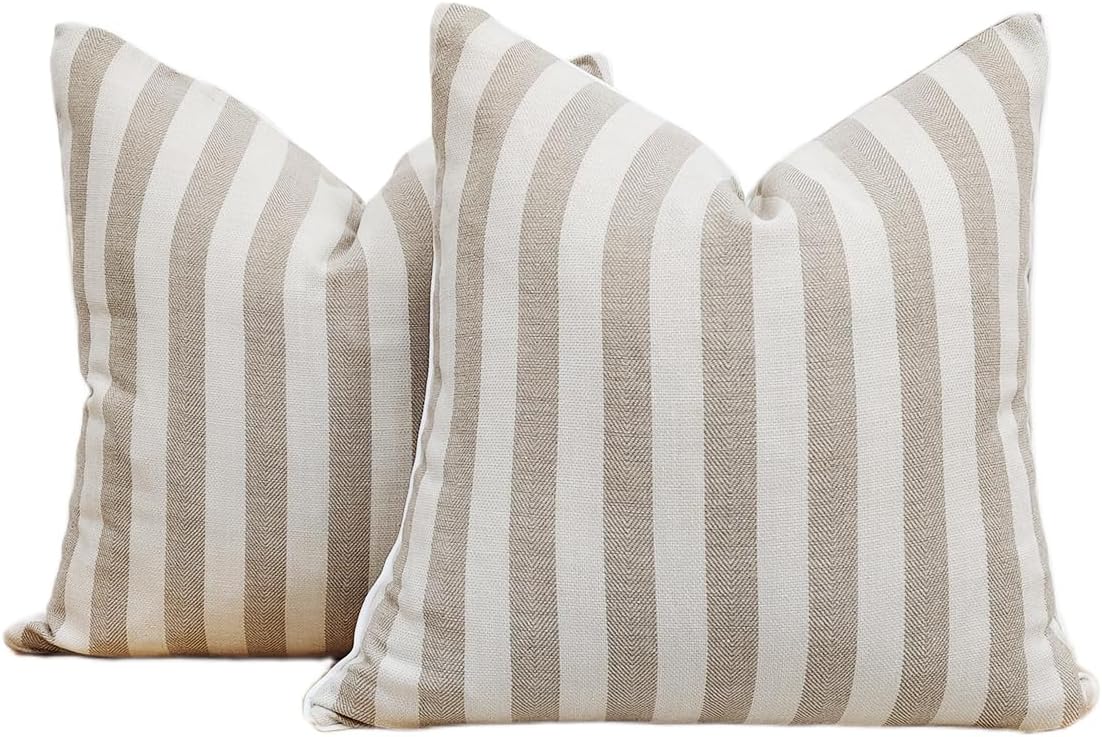 2-Pack Yarn-Dyed Linen-Cotton Cushion Covers - Natural - 45x45cm