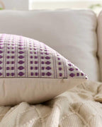 Bohemian Dot Woven Cushion Covers - Twin-Pack - Purple, 45cm x 45cm