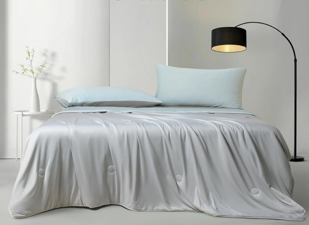 Ice Cooling Reversible Comforter/Blanket/Quilt - Blue and Grey