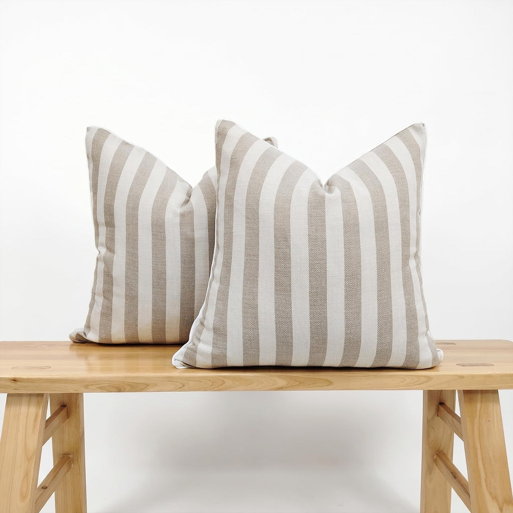 2-Pack Yarn-Dyed Linen-Cotton Cushion Covers - Natural - 45x45cm