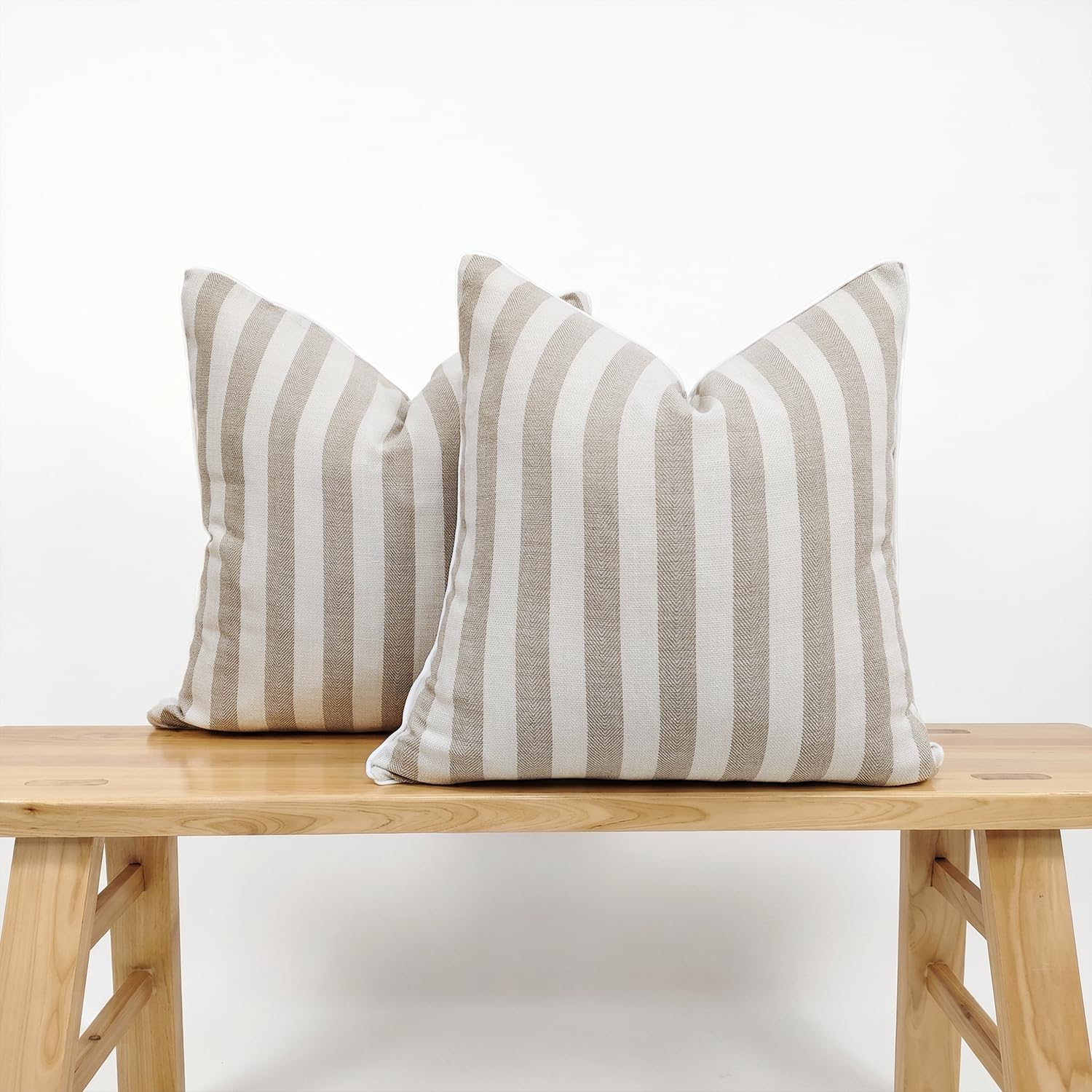 2-Pack Yarn-Dyed Linen-Cotton Cushion Covers - Natural - 45x45cm