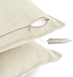 Linen-Cotton European Pillowcases - Soft & Breathable with Hidden Zipper Design - Linen, 65x65cm