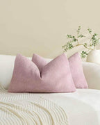 Chenille Grid Cushion Covers - Pack of 2 - Pink, 30cm x 50cm