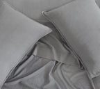 Vintage Washed Microfibre Sheet Set with Pillowcases - Grey