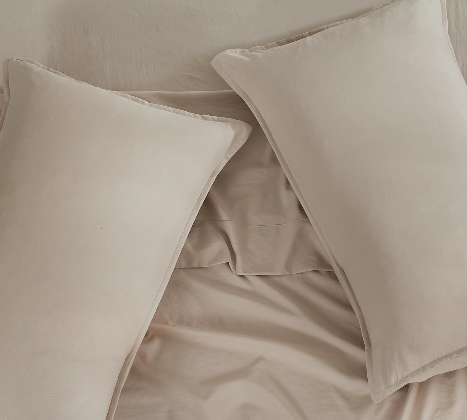 Vintage Washed Microfibre Sheet Set with Pillowcases - Linen
