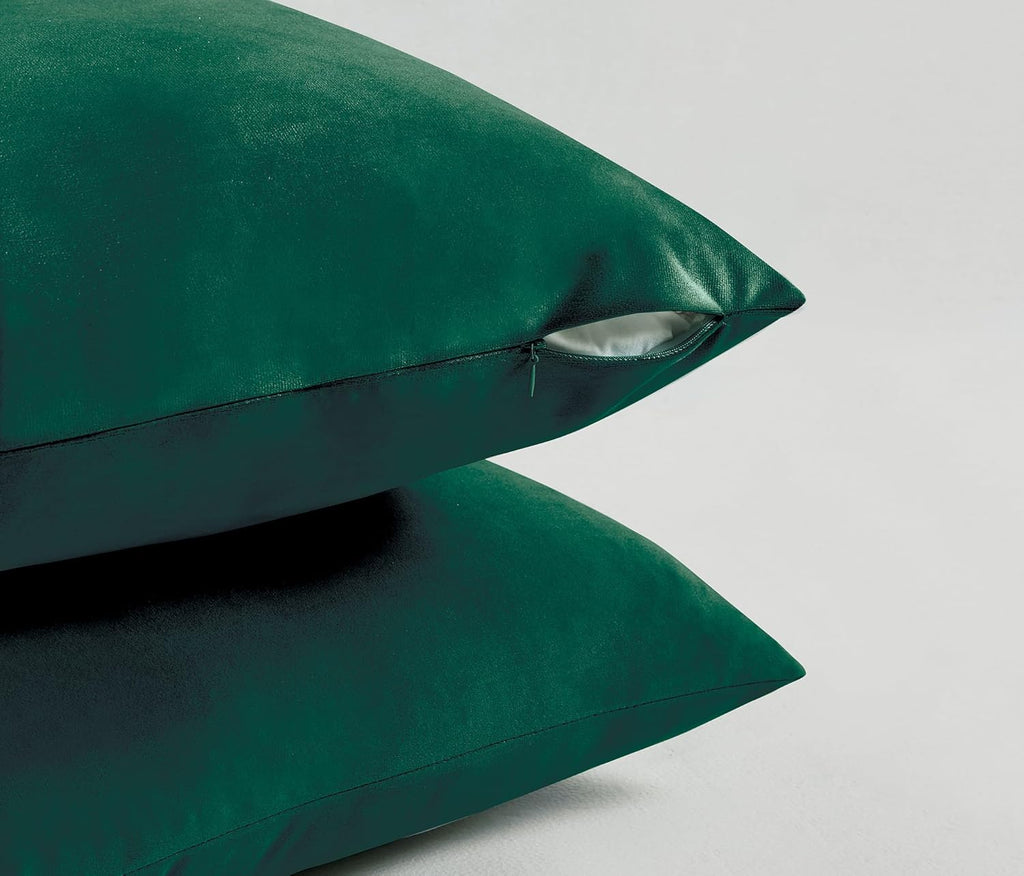 Velvet Cushion Covers - Twin-Pack - Emerald Green