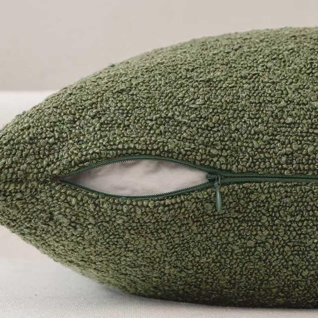 Bouclé Cushion Covers - Twin-Pack - Olive Green - 45cm x 45cm
