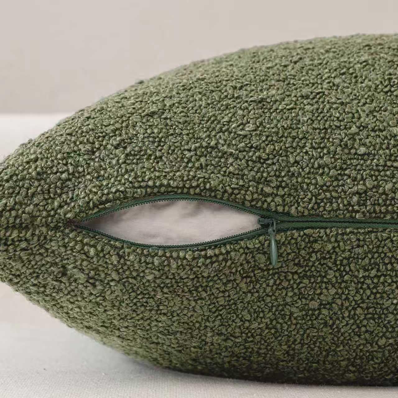Boucle European Pillowcases - Olive - Twin Pack