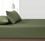 Vintage Washed Cotton Fitted Sheet Combo Set - Khaki Green
