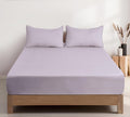 100% Vintage Washed Microfibre Fitted Sheet with Matching Pillowcases - Lilac