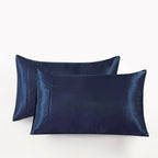 Satin Pillowcases - Twin-Pack - Navy Blue