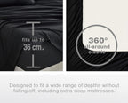 Vintage Washed Microfibre Sheet Set with Pillowcases - Black