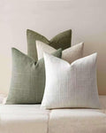 Linen-Look Cushion Covers - Pack of 4 - Green Neutrals, 45cm x 45cm