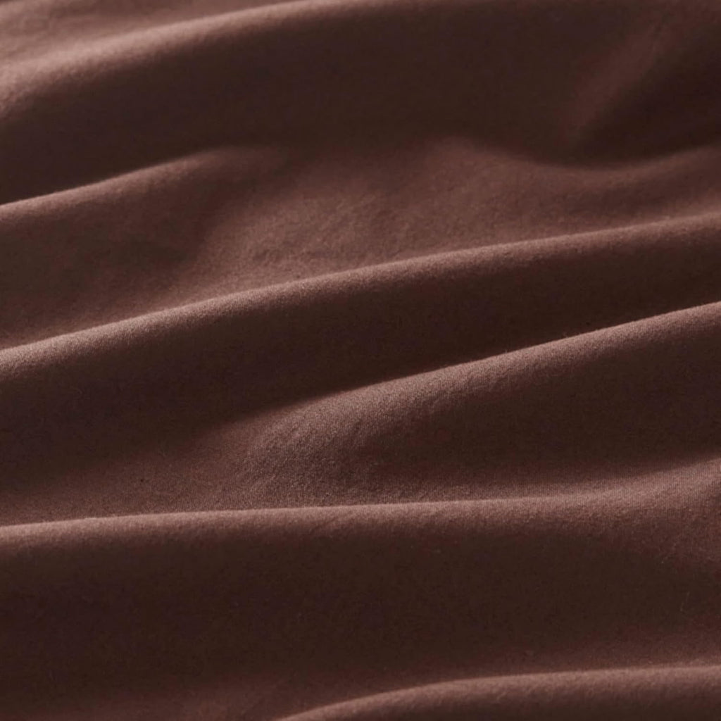 Vintage Washed Cotton European Pillowcases - Dark Brown