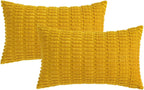 Boho Corduroy Cushion Covers - Twin-Pack - Mustard - 30cm x 50cm