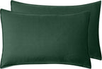 Vintage Washed Cotton Standard Pillowcases - Twin-Pack - Forest Green