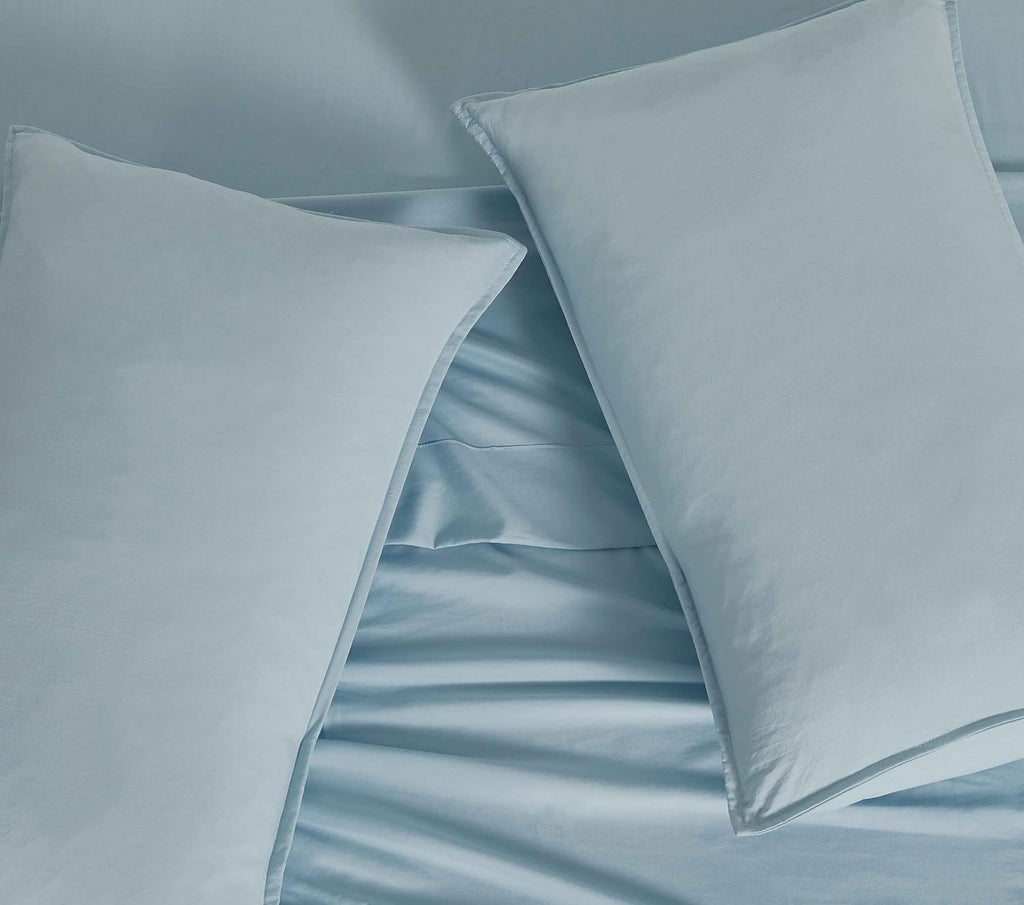 Vintage Washed Microfibre Standard Pillowcases - Twin-Pack - Blue