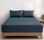 Vintage Washed Cotton Fitted Sheet Combo Set - Indigo