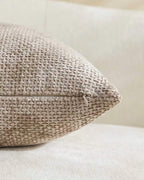 Chenille Grid Cushion Covers - Pack of 2 - Taupe, 50cm x 50cm