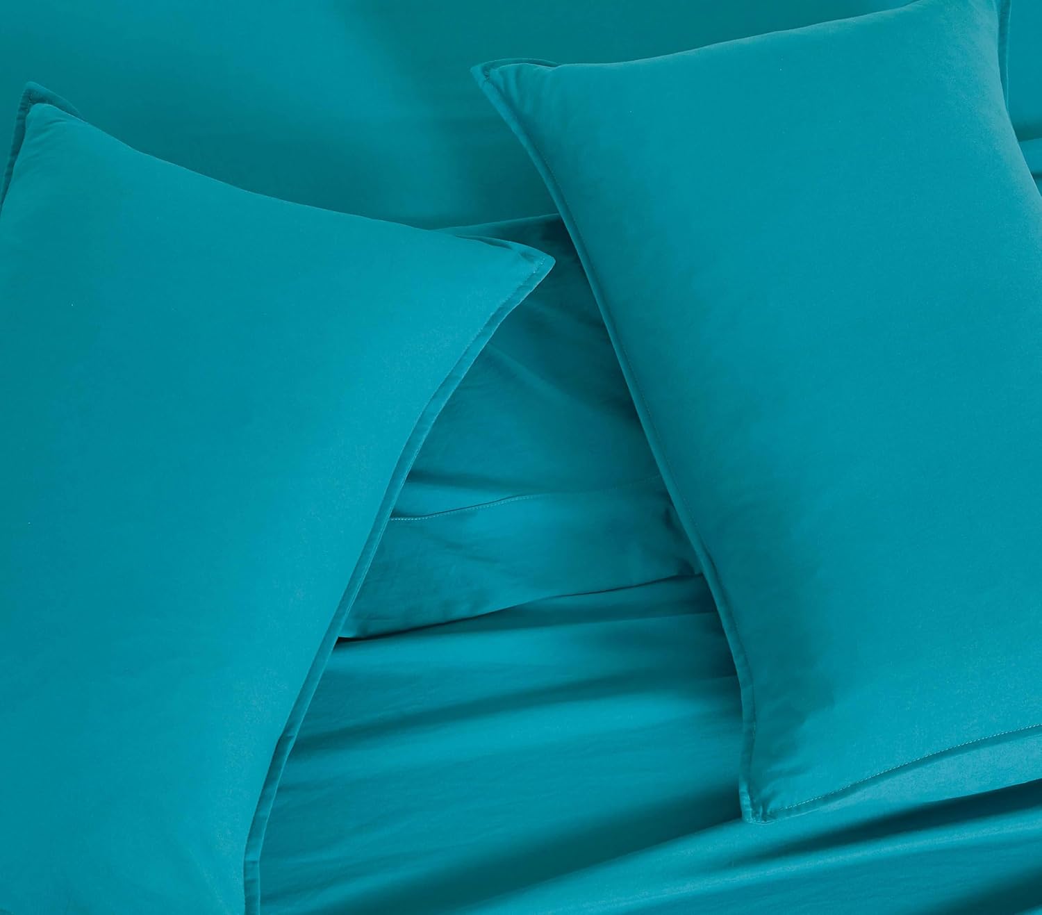 Vintage Washed Microfibre Standard Pillowcases - Twin-Pack - Teal