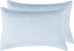 Yarn-Dyed Microfibre Stripe Quilt Cover Set - Blue