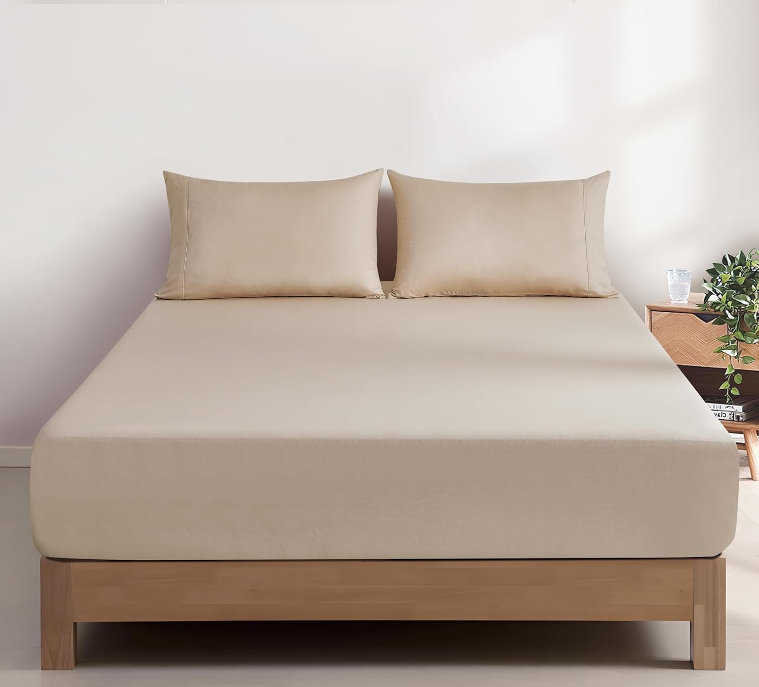 Vintage Washed Cotton Fitted Sheet Combo Set - Natural