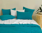 Vintage Washed Microfibre Standard Pillowcases - Twin-Pack - Teal
