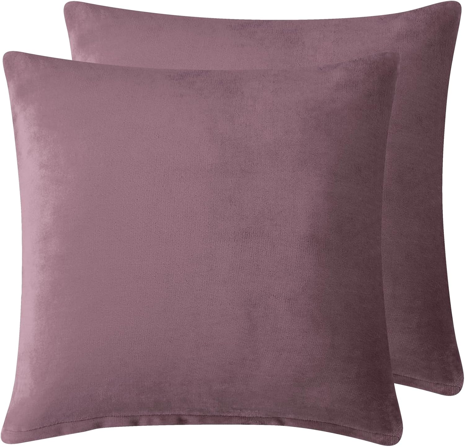 Teddy Sherpa European Pillowcases - Twin-Pack - Mauve - 65cm x 65cm