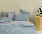 Vintage Washed Microfibre Standard Pillowcases - Twin-Pack - Blue