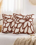 Tufted Rose Cushion Covers - Twin-Pack - Terracotta, 45cm x 45cm