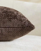 Chenille Grid Cushion Covers - Pack of 2 - Brown, 45cm x 45cm
