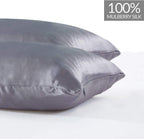 100% Mulberry Silk Pillowcase - Twin-Pack - Charcoal
