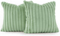 Faux Fur European Pillowcases - Sage - 65x65cm