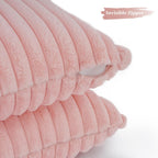 Faux Fur European Pillowcases - Pink - 65x65cm